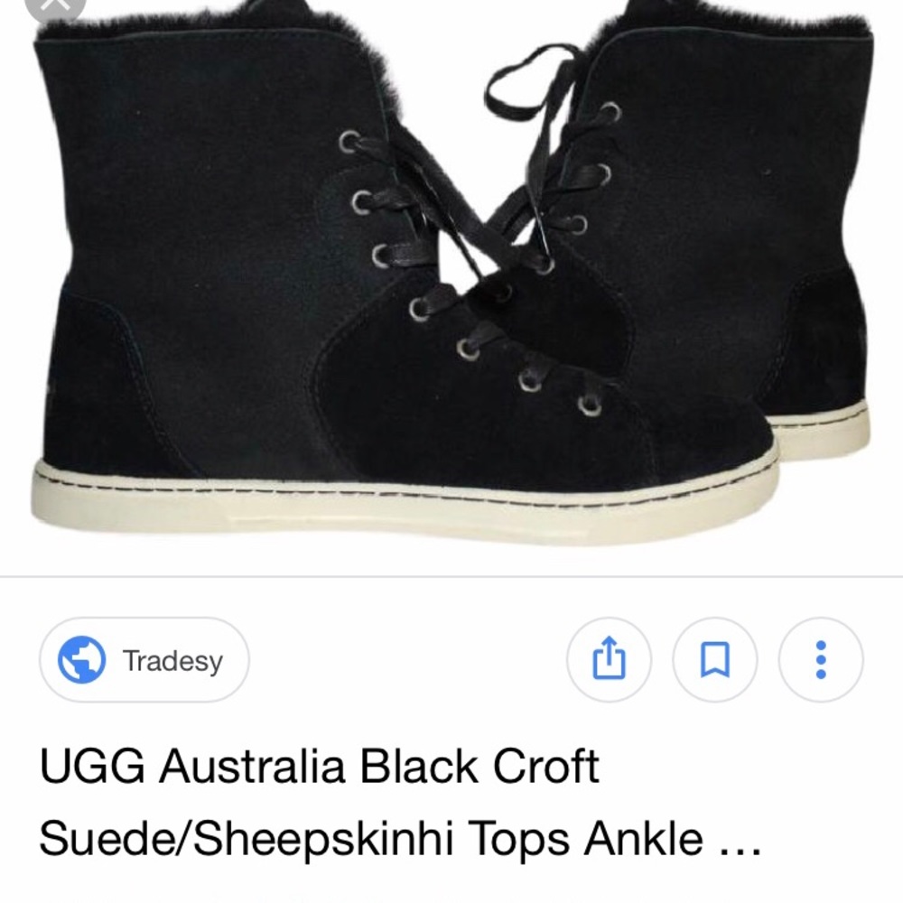 UGG Australia Black Croft suede hi tops, boots